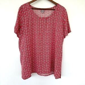 J. Jill top with crew neckline and short sleeves,  loose fitting